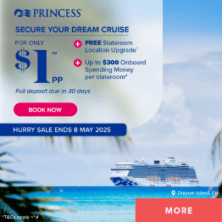 Princess Cruises – $1~ Deposits 