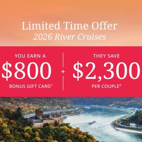 SAVE up to $2,300 per couple on select 2026 Trafalgar River Cruises